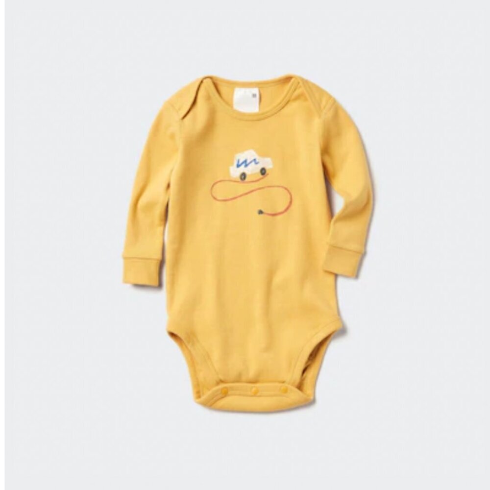 COPY - UNIQLO Baby Printed Bodysuit | Long Sleeve PINK 6-12M NWT